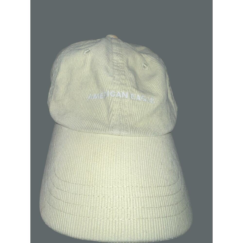 Corduroy Yellow American Eagle Hat, Leather adjustable back
